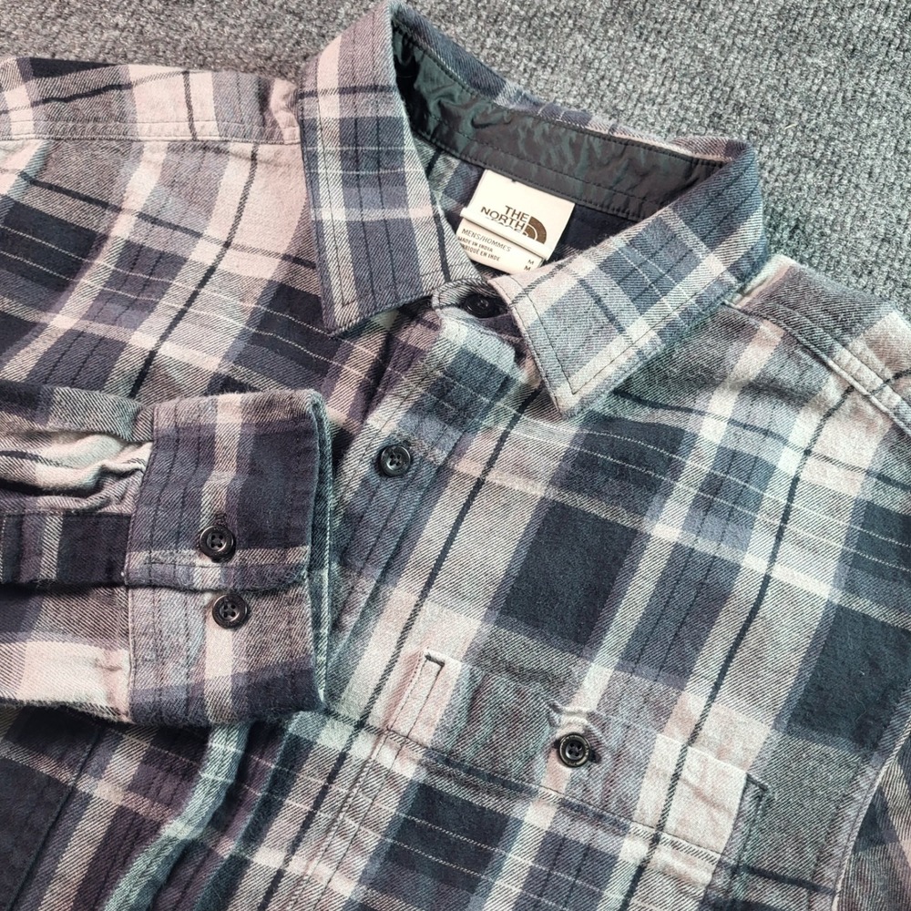 The North Face Mens Plaid Flannel Long Sleeve Button Up Shirt Size M